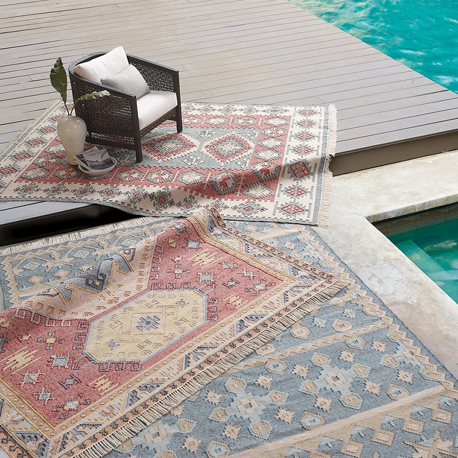 rugs by pool